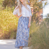 Drifter Maxi Skirt - Coastal Blue Floral Print