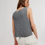 Lizzie Tie Side Sweater Tank -  By Free People - Smoked Pearls Grey
