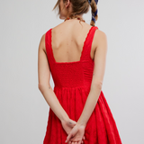 Cant Help It Mini Dress - by Free People - High Risk Pepper Red