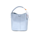 Medium Tote w/ Scarf Wrapped Handle -  Light Blue