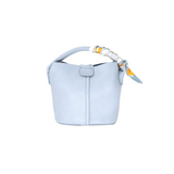 Mini Tote w/ Scarf Wrapped Handle - Light Blue