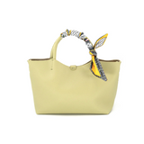 Medium East West Tote With Scarf Wrapped Handle - Light Green
