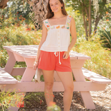 Loose Shorts With Rope Tie by Wishlist - Papaya Red