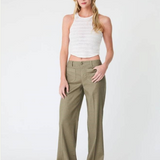 Hampton Wide Leg Pant  - Willow Green by Level 99