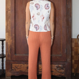 Seashell Print Tie Front Tank - Cream