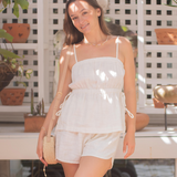 Side Tie Cami - Linen