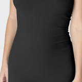 High Neck Ribbed Dress by NikiBiki - Black