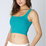 Chevron Ribbed Crop Top by NikiBiki - Bluebird