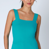 Clean Line Square Neck Crop Top by NikiBiki - Bluebird