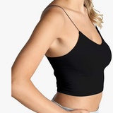 Ribbed Crop Top w/ Skinny Straps by NikiBiki - Black