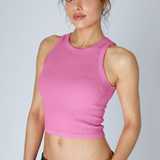 Wide Ribbed High Neck Full Length Tank Top by NikiBiki - Crocus