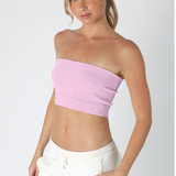 Wide Ribbed Tube Top by NikiBiki - Peony Pink