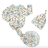 Luxury Bamboo Newborn Baby Gown & Hat Set - Manatee - Emerson
