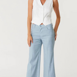 Anabelle Wide Leg Crop Linen Pant  - Thistles by Level 99
