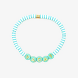 Pura Vida Bracelets - Vacay Vinyl Stretch Bracelet -  Blue White Stripe