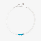 Pura Vida -  Puka Shell Turquoise Chip Choker Necklace