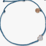 Pura Vida - Petite Heart Anklet - Rose Gold - Dusty Blue
