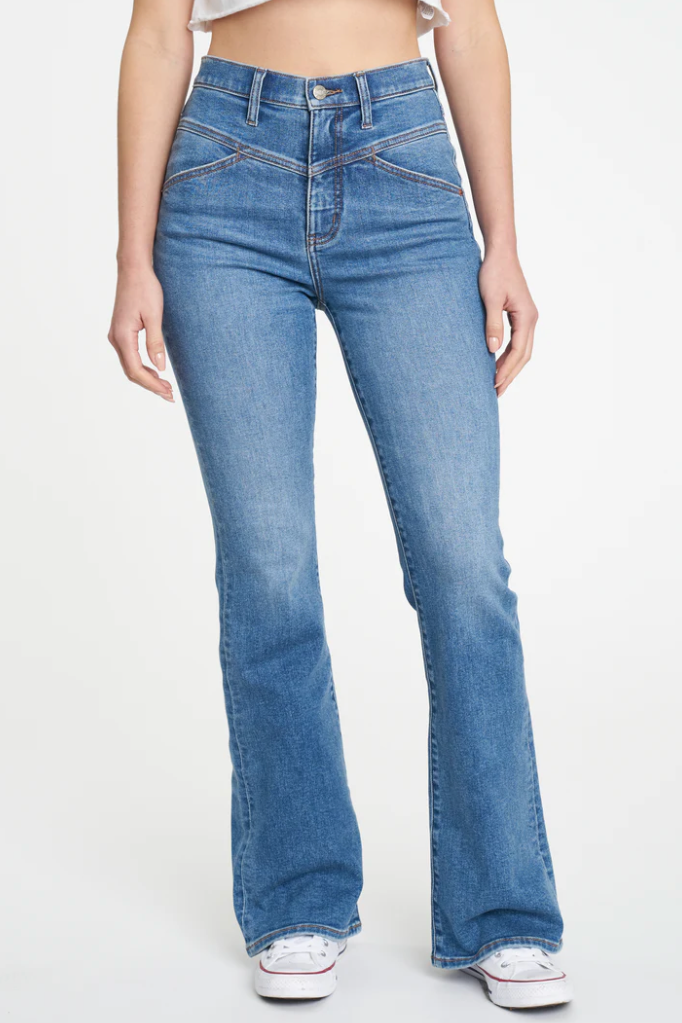 Go-Getter High Rise Flare Jean w/Yoke by Daze - Groove