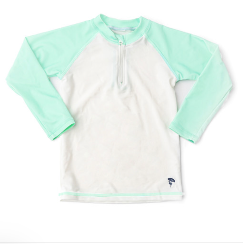 Water Appearing Rashguard - Mint Boats