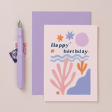 Abstract Shapes Birthday Greeting Card by Sister Paper Co.