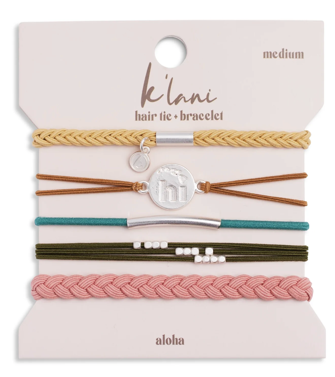 Mixed 5 Pack Hair Ties - Aloha - K'lani Hairties