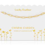 Charm Garden Gold Paperclip Chain - Lucky Feather