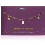 Enamel Treasure Dangle Choker Necklace - Smile