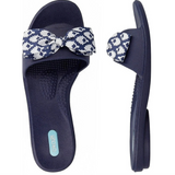 Madison Slide Sandals w/ Striped Scarf by Oka B - Sapphire Navy