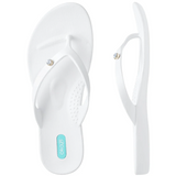Millie Charmed Sandals w/ Diamond Charm by Oka B - Salt White