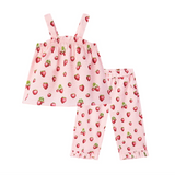 Ruffle Tank & Pants Set by Milkbarn- Strawberry