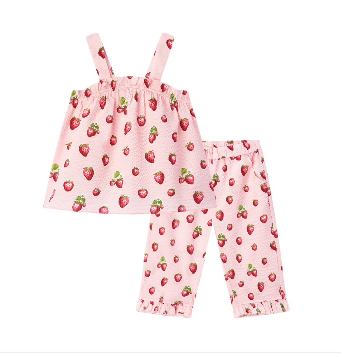 Ruffle Tank & Pants Set by Milkbarn- Strawberry