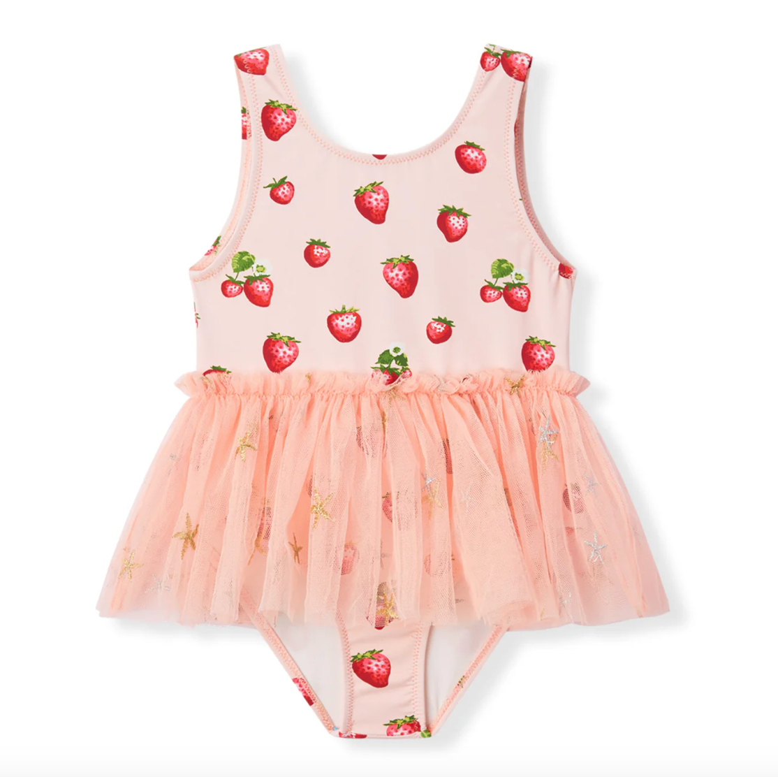 Ballet Skirt Swimsuit  by Milkbarn- Strawberry