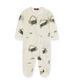 Bamboo Baby Zipper Footed Romper - Coastal Crab