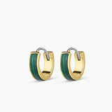 Rose Marble Huggies Earrings - Gold Malachite - By Gorjana