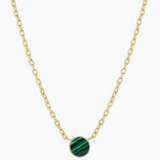 Rose Marble Coin Necklace - Gold Malachite - By Gorjana