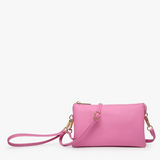 Riley Convertible Cross Body Purse, Wristlet or Clutch - Bubblegum