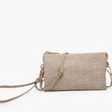 Riley Convertible Cross Body Purse, Wristlet or Clutch -  Almond