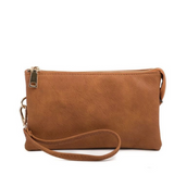 Riley Convertible Cross Body Purse, Wristlet or Clutch - Brown