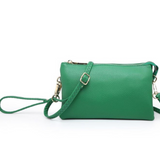 Riley Convertible Cross Body Purse, Wristlet or Clutch -  Emerald Green