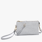 Riley Convertible Cross Body Purse, Wristlet or Clutch -  Woven Grey