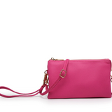 Riley Convertible Cross Body Purse, Wristlet or Clutch - Berry