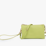 Riley Convertible Cross Body Purse, Wristlet or Clutch - Avocado Green