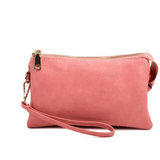 Riley Convertible Cross Body Purse, Wristlet or Clutch - Peach