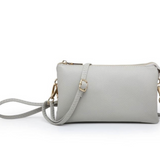 Riley Convertible Cross Body Purse, Wristlet or Clutch -  Grey Diamond