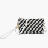 Riley Convertible Cross Body Purse, Wristlet or Clutch -  Woven Black