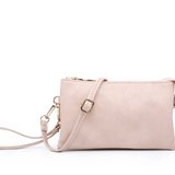 Riley Convertible Cross Body Purse, Wristlet or Clutch - Blush Pink