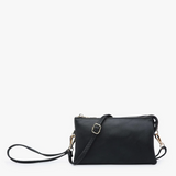 Riley Convertible Cross Body Purse, Wristlet or Clutch - Black