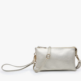 Riley Convertible Cross Body Purse, Wristlet or Clutch - Light Gold