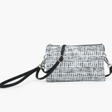 Riley Convertible Cross Body Purse, Wristlet or Clutch -  White Tweed