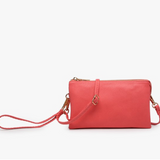 Riley Convertible Cross Body Purse, Wristlet or Clutch - Coral